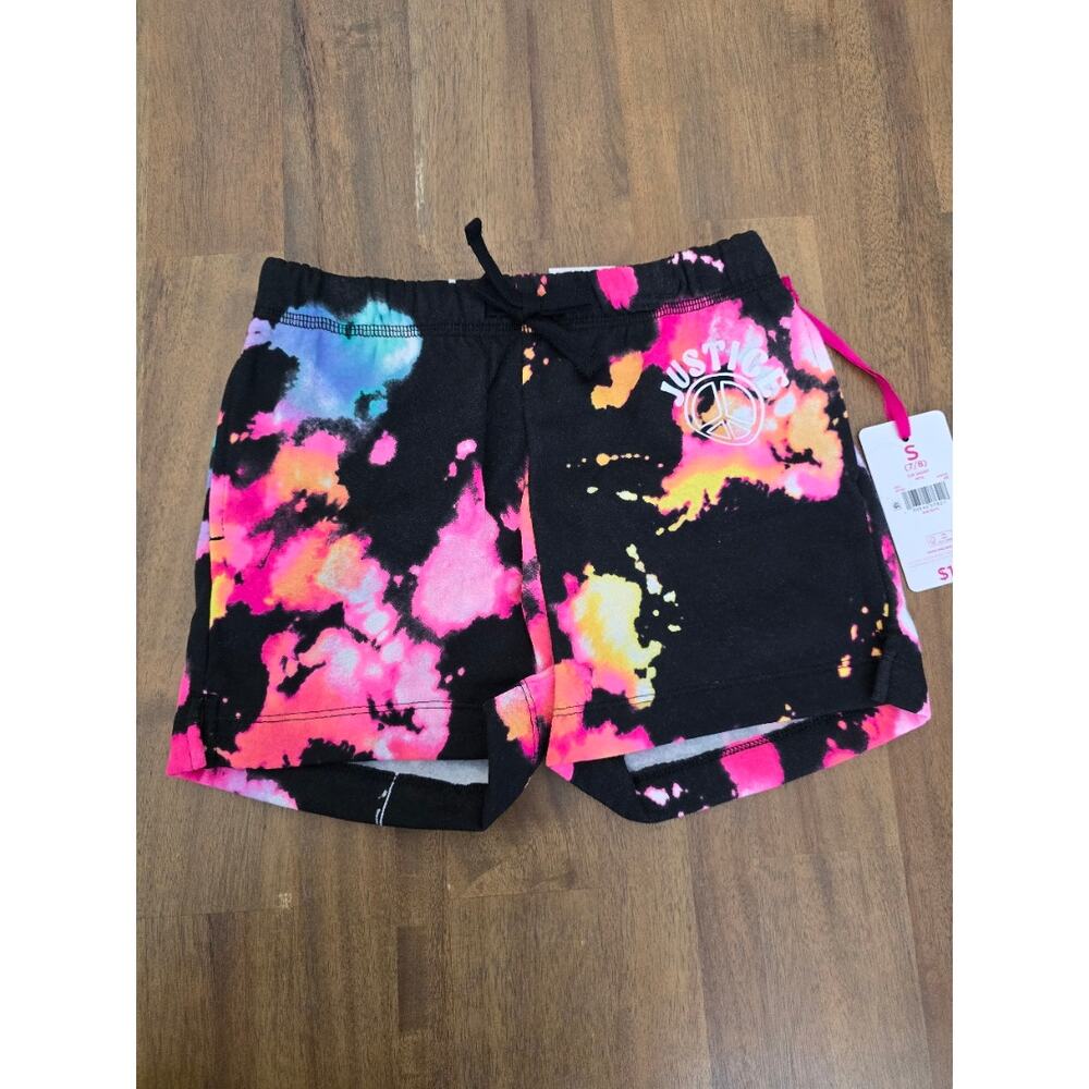 Justice Girl's Tie-Dye Active Shorts NWT Size SM (7/8)